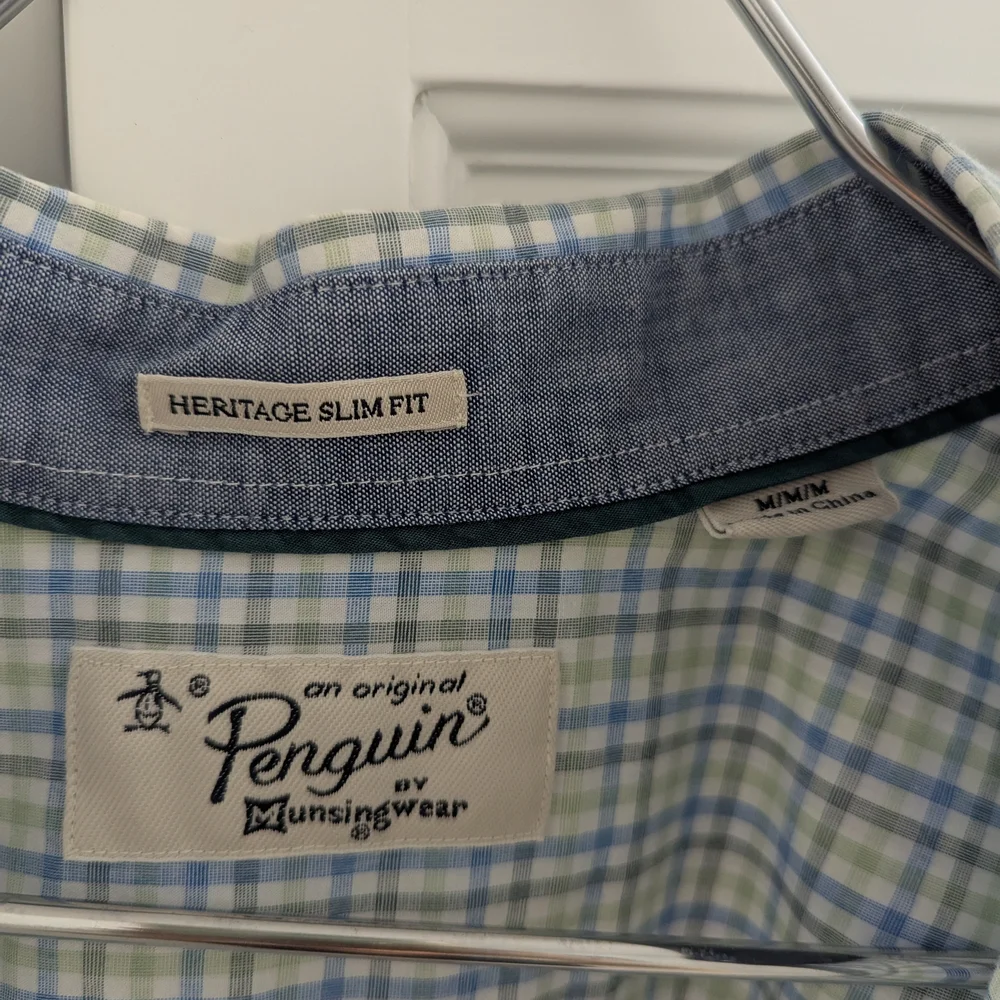 Men's Blue and Green Checkered Shirt - Picture 3 of 5